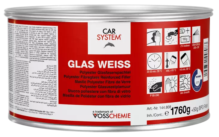 GLAS WHITE täyttökitti 1,81 kg + BPO kov. - Lasikuitukitit ajoneuvoille - 12000 - 1