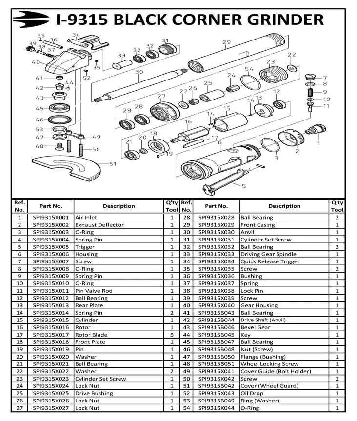 Ilmanottoaukko - I-9315 Suora katkaisulaikkakone MUSTA - 34500 - 1
