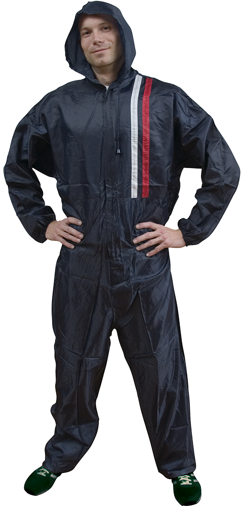 Maalarin haalari - Sininen polyesteri, hupulla ja vetskarilla - Automaalarin haalarit ja takit - 29591 - 1