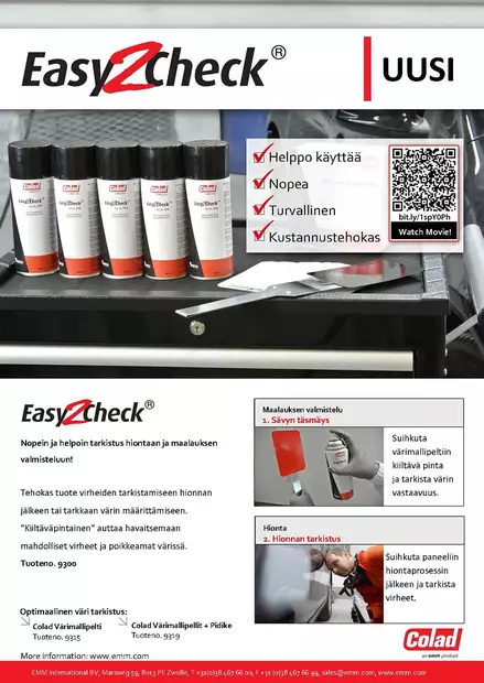 Pintojen tarkistusspray 400 ml - Easy2Check - Ajoneuvomaalauksen erikoistuotteet - 17744 - 2