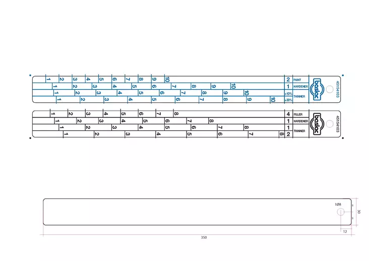 BASLAC SUHDETIKKU 2:1:10%:3 / 4:1:1:2 - Sekoitus- ja mittasudetikut maalaukseen - 28294 - 1