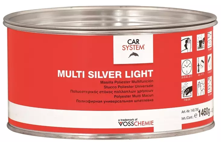 Multi Silver Light täyttö-/ hienokitti 1,5 kg + BPO kov. - Monitoimikitit ajoneuvoille - 504 - 1