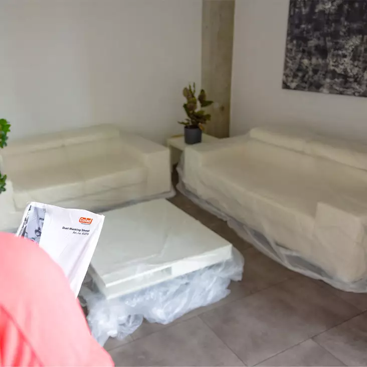 Pölysuoja 4 m x 5 m yksittäispakkaus - Suojakalvot ajoneuvomaalaukseen - 31674 - 1