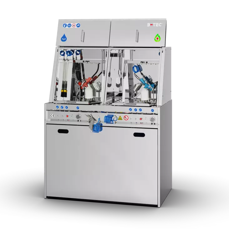 D-800 Tuplapesuri ( 2 x autom + 2 x manual, vesi + liuotinpuoli - Kahden pesuaineen pesurit automaalaamoon - 25 - 1