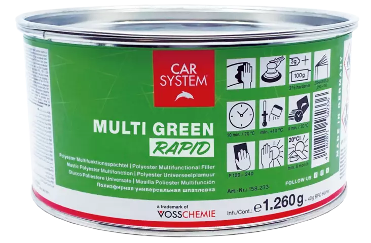 Multi Green Rapid täyttökitti 1,3 kg sis. BPO-kov. - Monitoimikitit ajoneuvoille - 28647 - 1